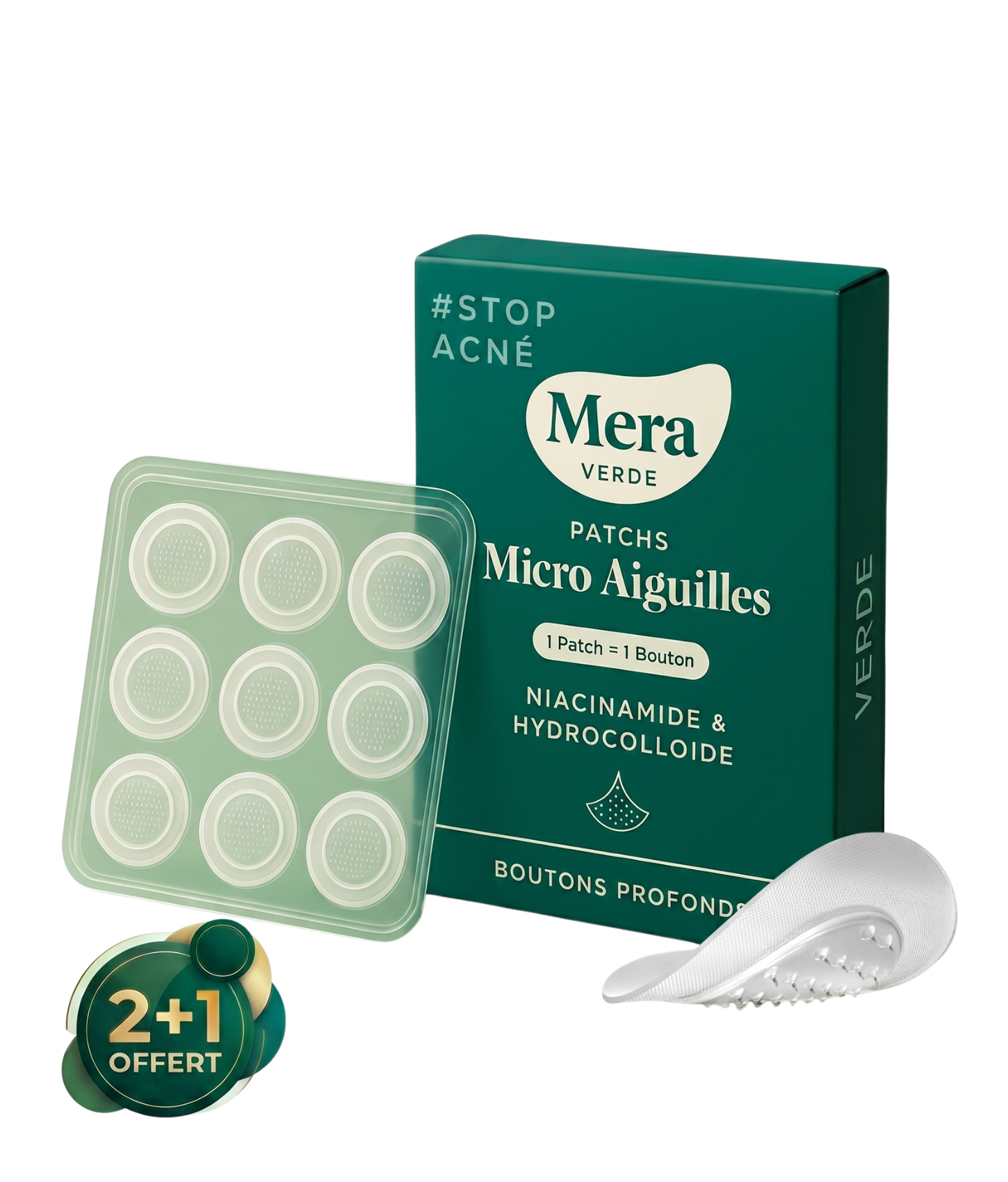 Patch micro-aiguilles Réduit les boutons douloureux en une nuit (sans les percer)