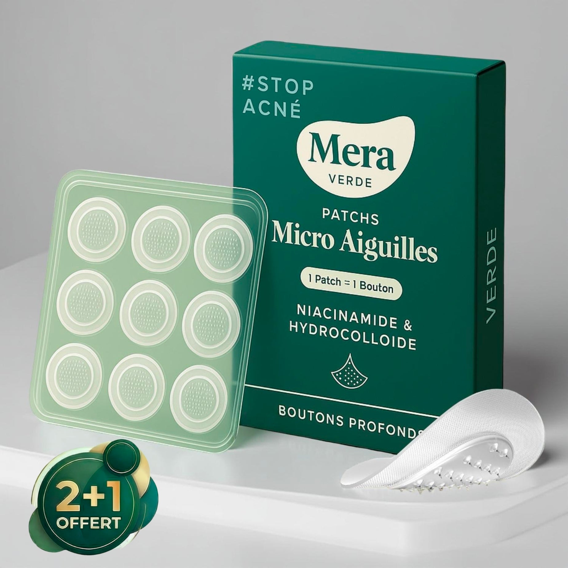 Patch micro-aiguilles Réduit les boutons douloureux en une nuit (sans les percer)